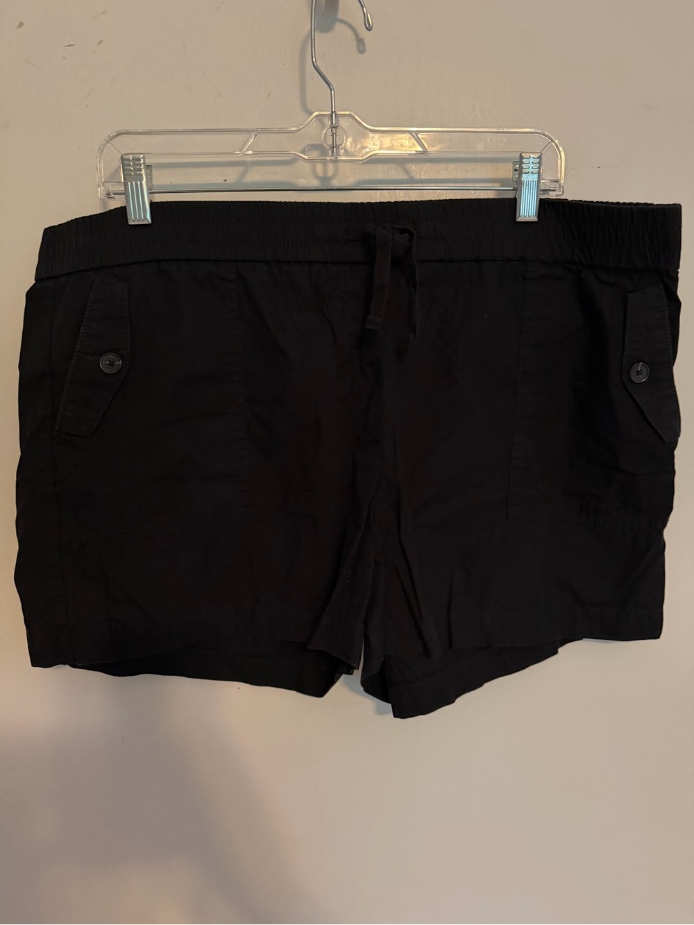 LOFT Women's Black Casual Elastic Waist Drawstring Shorts | Large
